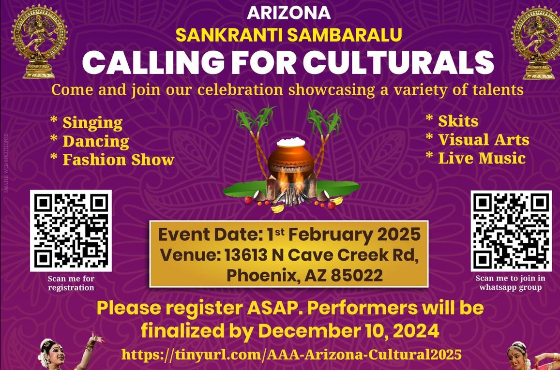 Arizona Sankranti Sambaralu Calling For Culturals