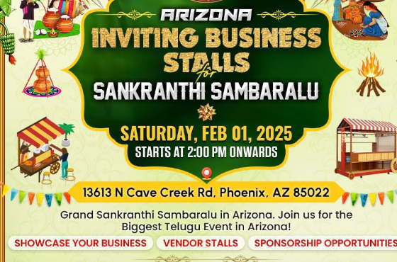 Arizona Inviting Business Stalls For Sankranti Sambaralu